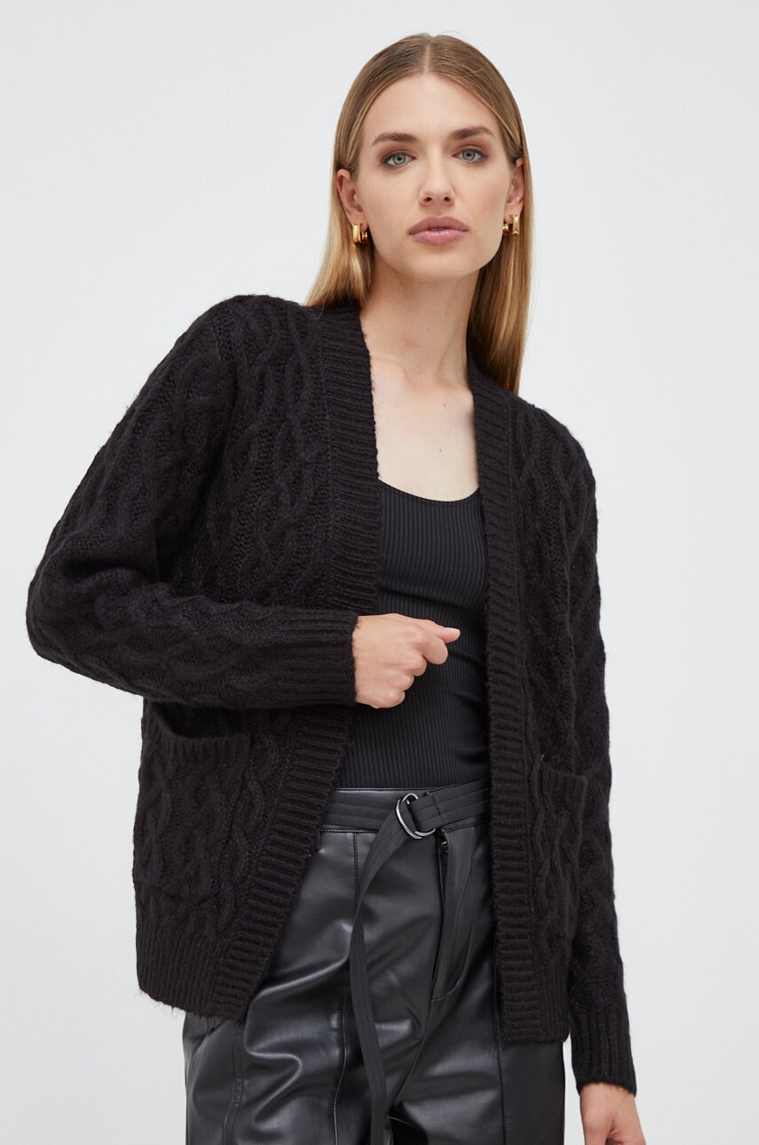 Silvian Heach cardigan femei, culoarea negru, călduros