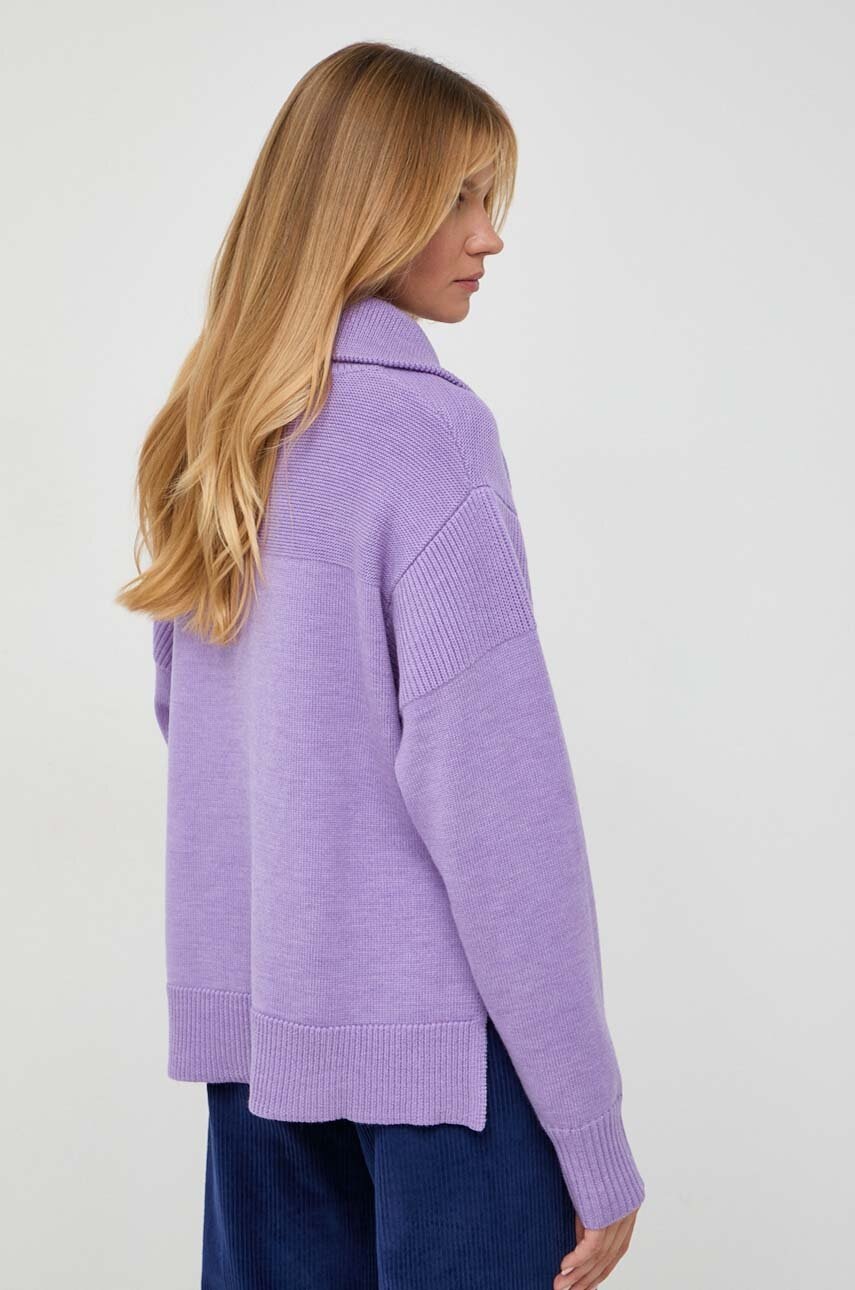 Beatrice B Pulover De Lana Femei, Culoarea Violet, Light, Cu Turtleneck