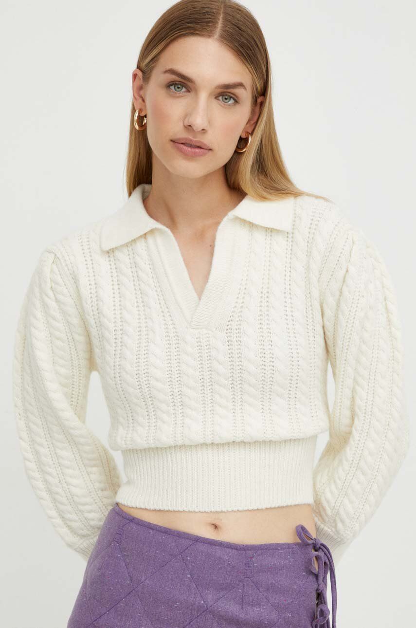 Beatrice B pulover din amestec de lana femei, culoarea bej