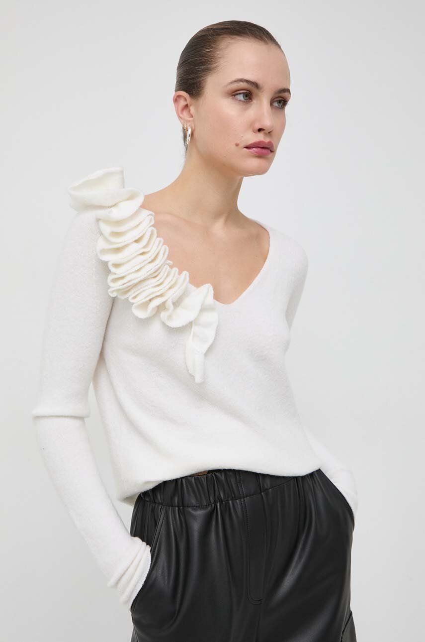 Liviana Conti pulover de lana femei, culoarea bej, light