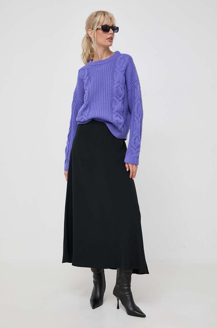 Liviana Conti pulover de lana femei, culoarea violet, călduros