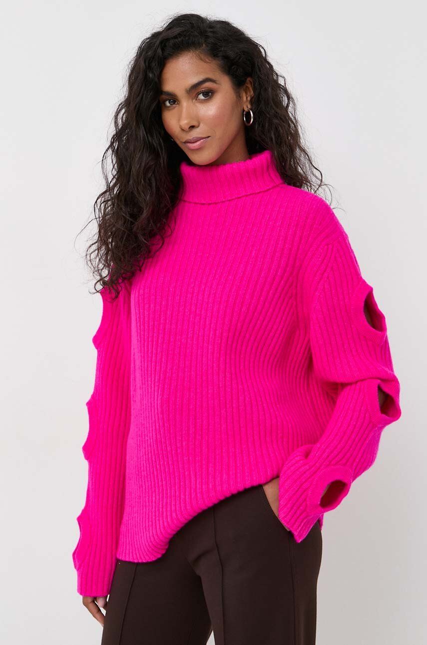 Liviana Conti pulover de lana femei, culoarea roz, călduros