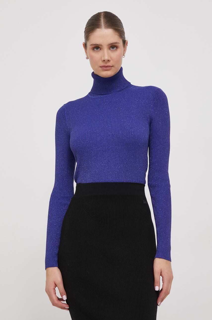 XT Studio pulover femei, culoarea violet, light, cu guler