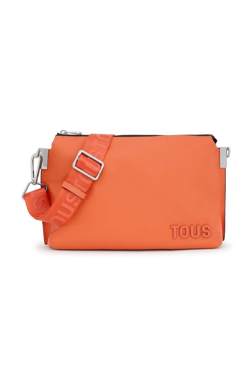 Kožená kabelka Tous oranžová barva - oranžová - Textilní materiál