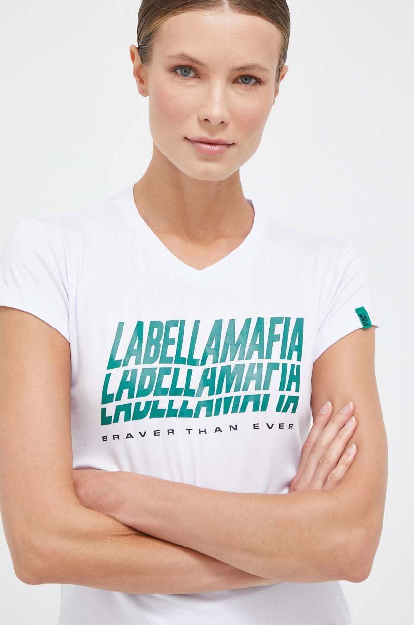 LaBellaMafia tricou Brave femei, culoarea alb alb