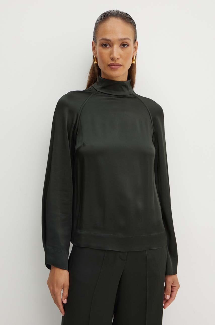 Liviana Conti bluza femei, culoarea verde, neted, F4WS57