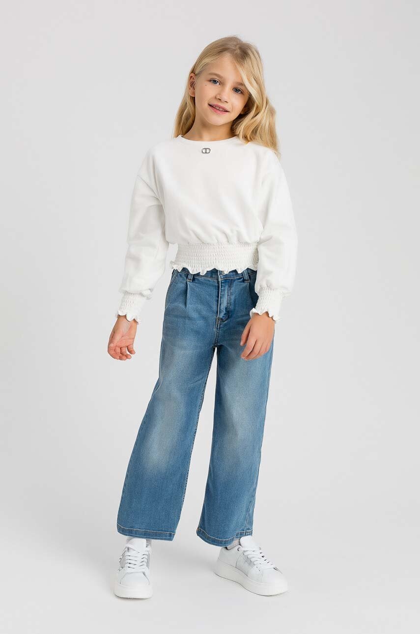 

Детски суичър Twinset в бяло с изчистен дизайн 242GJ2330, Бял
