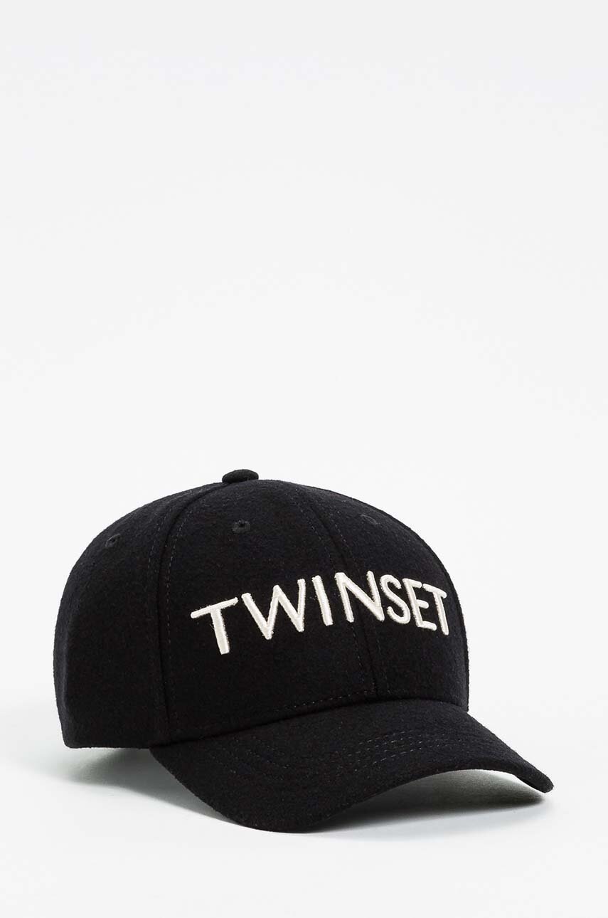 

Детска шапка с козирка Twinset в черно с апликация 242GJ501K, Черен