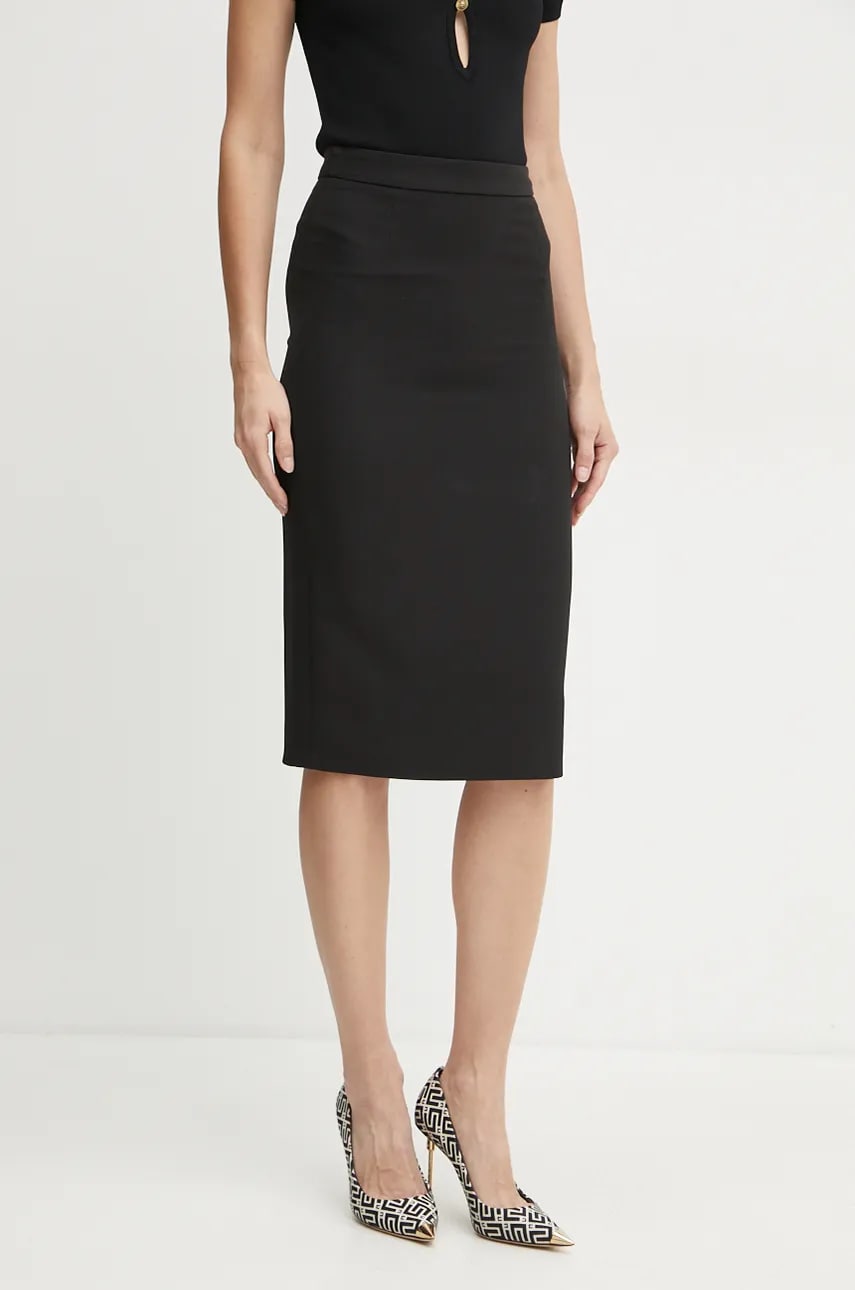 Silvian Heach fusta STAWI culoarea negru, mini, drept, GPA24083LO Silvian Heach fusta STAWI culoarea negru, mini, drept, GPA24083LO