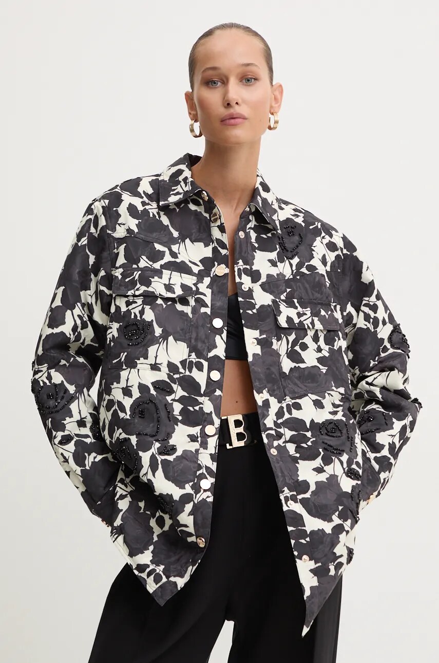 

Яке Blugirl Blumarine в сиво преходен модел с уголемена кройка RF4091.T3637, Сив