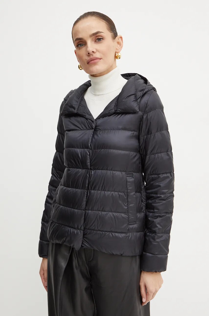 Liviana Conti geaca de puf femei, culoarea negru, de tranzitie, F4WW04