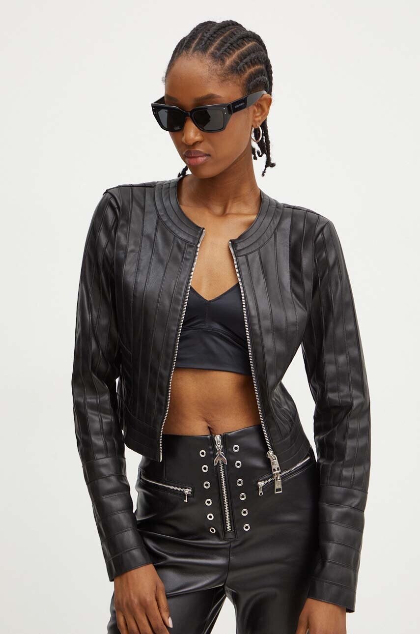 Silvian Heach geaca TIKE femei, culoarea negru, de tranzitie, GPA24050GB