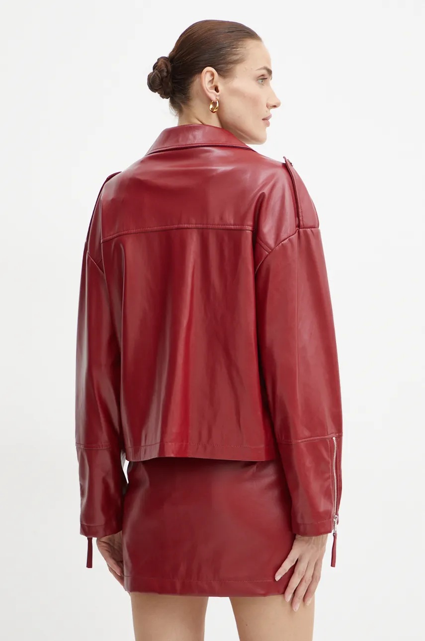 Δερμάτινο μπουφάν Silvian Heach ARTMUT γυναικεία, χρώμα: κόκκινο, GPA24020GB φωτογραφία