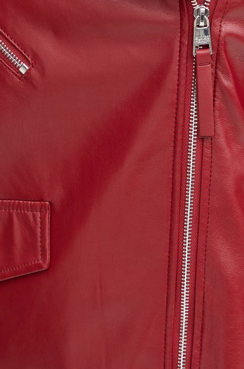 Δερμάτινο μπουφάν Silvian Heach ARTMUT γυναικεία, χρώμα: κόκκινο, GPA24020GB φωτογραφία