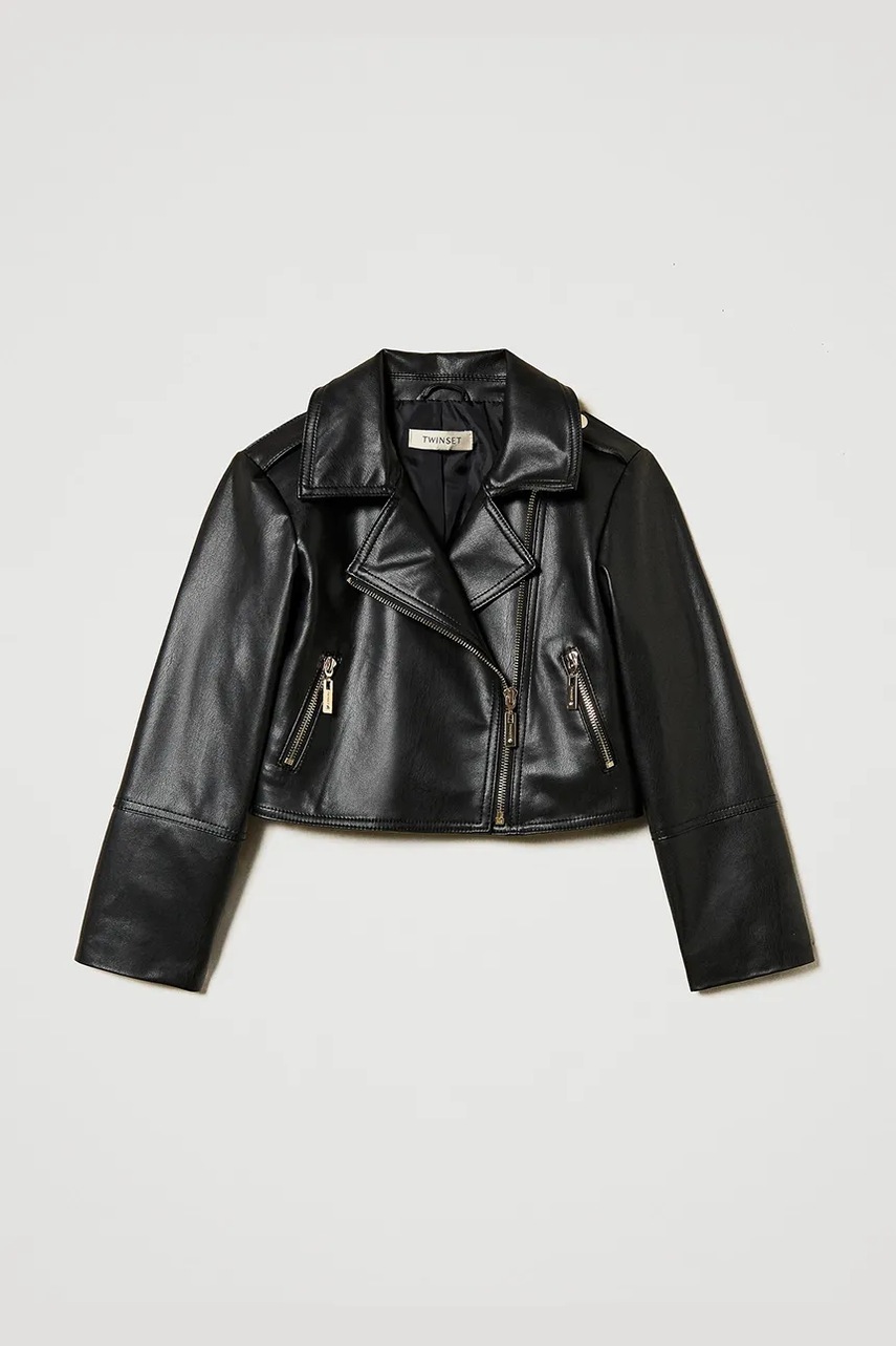 Дитяча куртка Twinset колір чорний 251GJ2561 Дитяча куртка Twinset колір чорний 251GJ2561