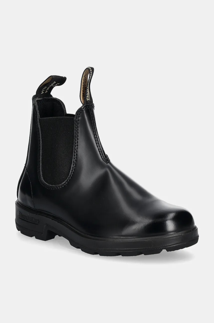 Blundstone ghete chelsea de piele culoarea negru, cu toc plat, 2414