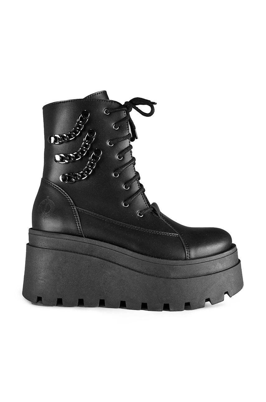 Altercore botine Emery femei, culoarea negru, cu platforma, Emery Vegan