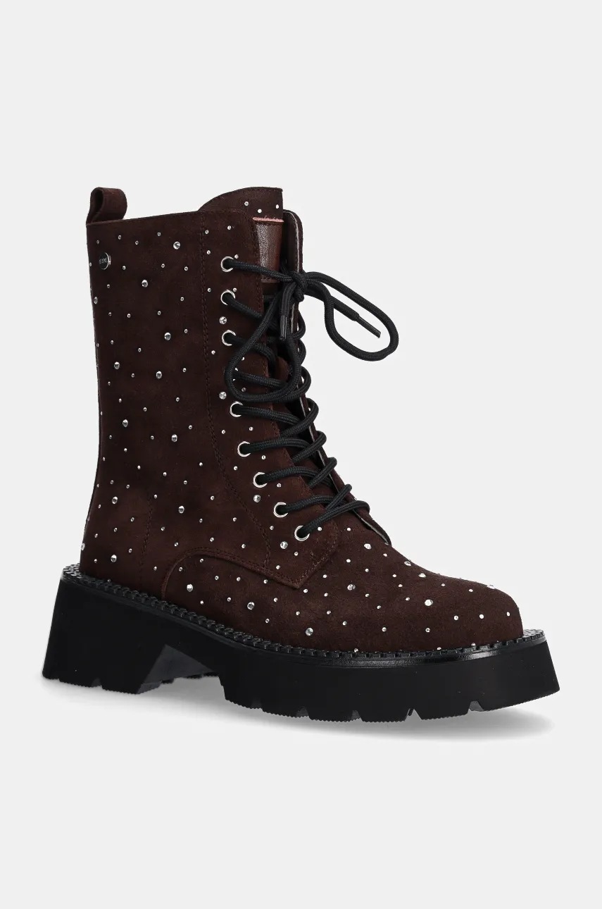 

Велурени кубинки GOE в кафяво с платформа OO2N4112 BROWN, Кафяв