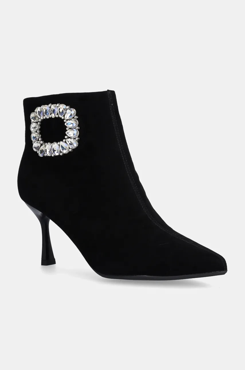 GOE cizme din piele intoarsa femei, culoarea negru, cu toc cui, OO2N4201 BLACK GOE cizme din piele intoarsa femei, culoarea negru, cu toc cui, OO2N4201 BLACK