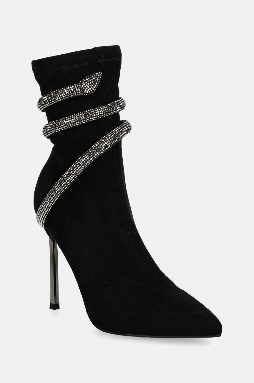 GOE botine femei, culoarea negru, cu toc cui, izolare usoara, OO2N4219 BLACK