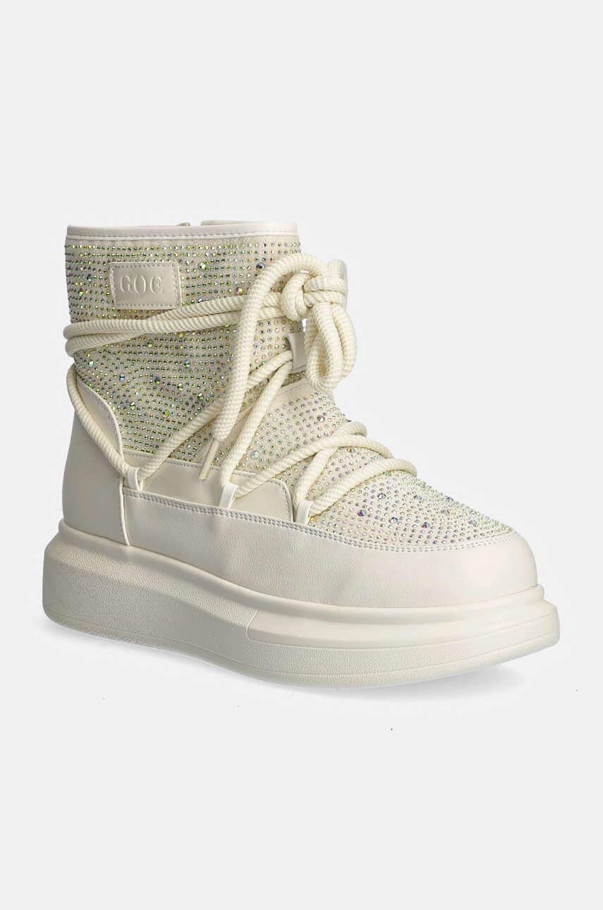 GOE cizme de iarna culoarea bej, OO2N4301 WHITE GOE cizme de iarna culoarea bej, OO2N4301 WHITE