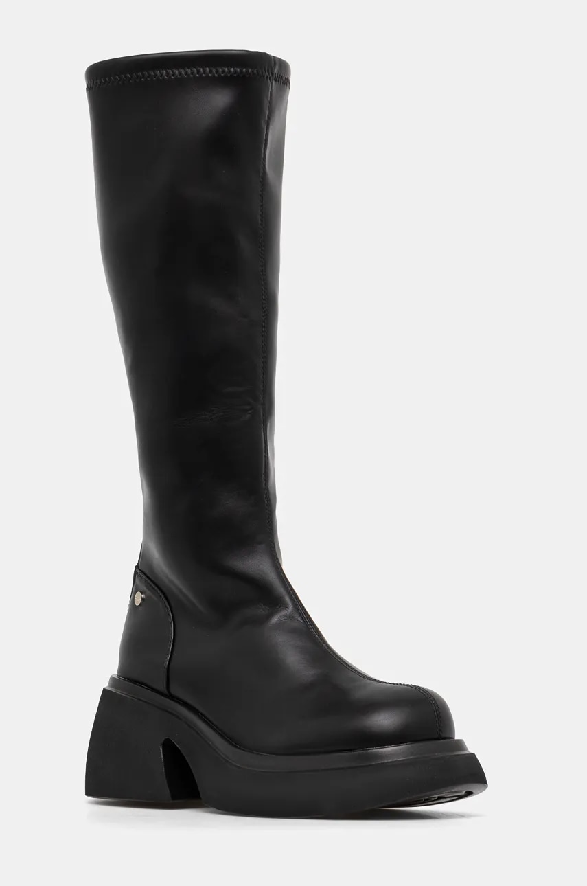 GOE cizme femei, culoarea negru, cu toc drept, izolare usoara, OO2N4404 BLACK