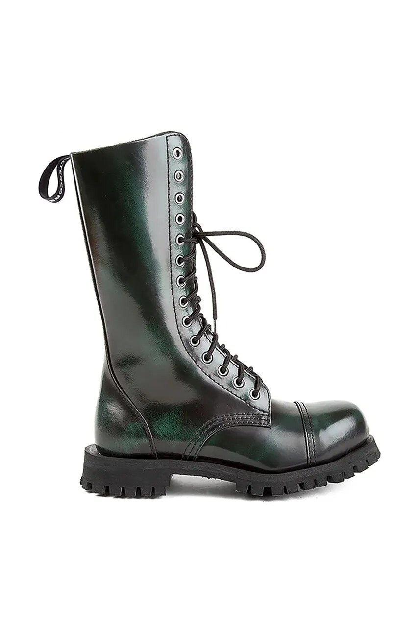 Altercore bocanci de piele 552 femei, culoarea verde, cu toc plat, 552