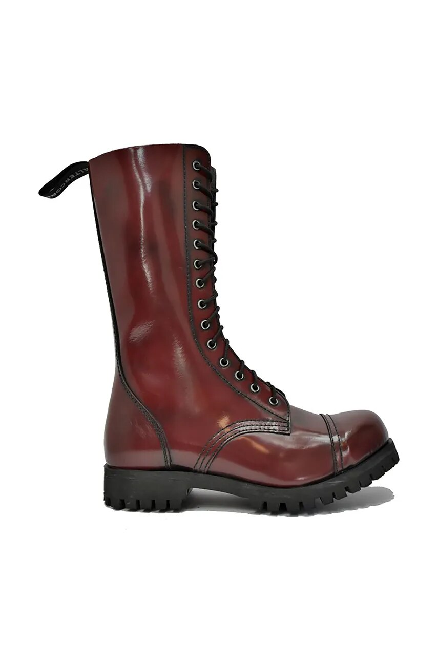 Altercore bocanci de piele 552 femei, culoarea bordo, cu toc plat, 552