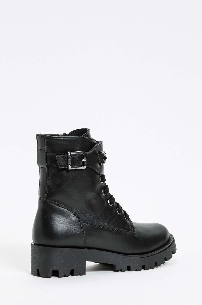 Детские кожаные полусапожки Twinset цвет чёрный 242GCJ030 Детские кожаные полусапожки Twinset цвет чёрный 242GCJ030