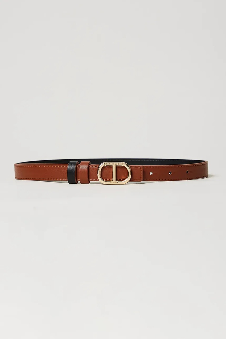 Двосторонній дитячий ремінь Twinset колір коричневий 251GJ5011 Двосторонній дитячий ремінь Twinset колір коричневий 251GJ5011