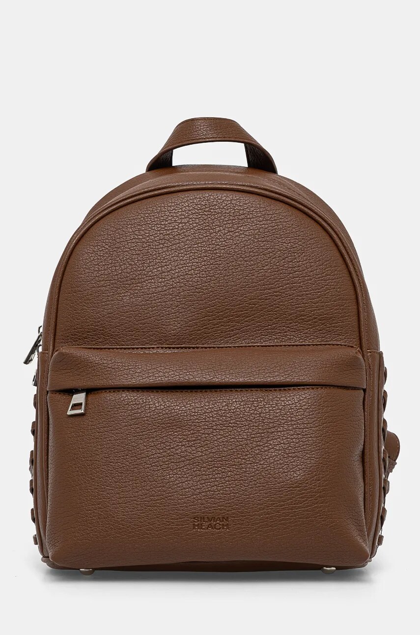 Silvian Heach rucsac TARPEY femei, culoarea maro, mic, neted, RCA24027ZA
