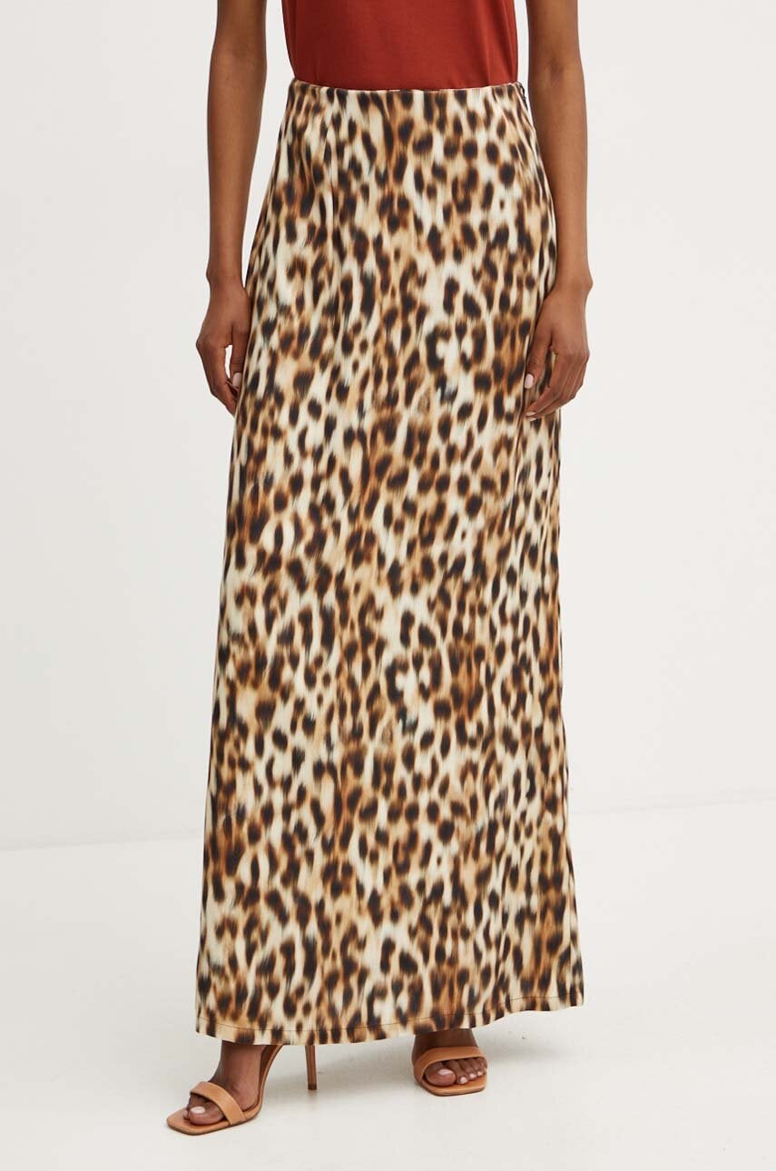 Silvian Heach fusta SACHE culoarea maro, maxi, evazati, GPA24141GO Silvian Heach fusta SACHE culoarea maro, maxi, evazati, GPA24141GO