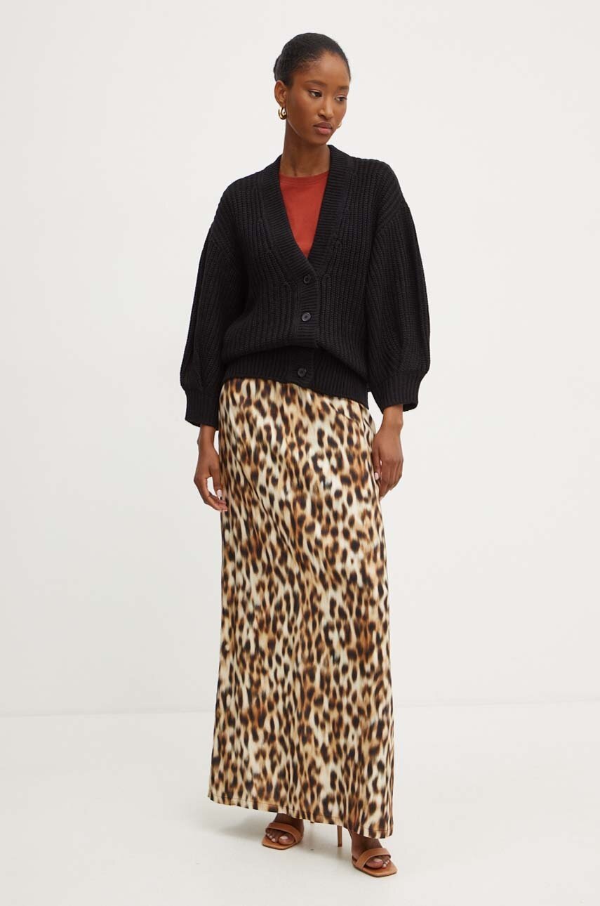 Φούστα Silvian Heach SACHE χρώμα: καφέ, GPA24141GO φωτογραφία