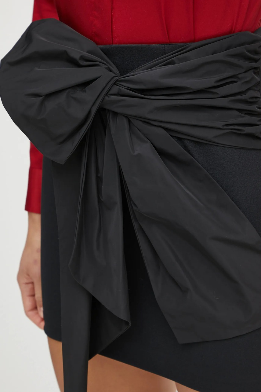 Φούστα Silvian Heach ILMAN χρώμα: μαύρο, CVA24041MG φωτογραφία