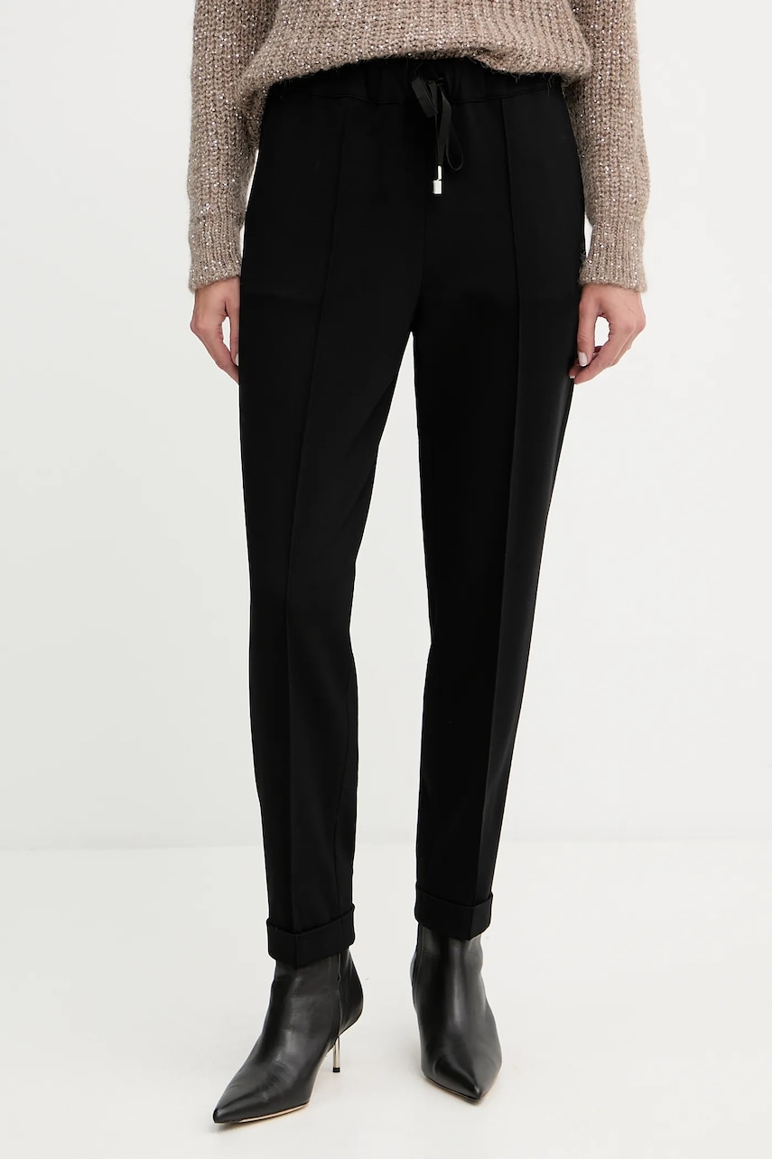 Liviana Conti pantaloni culoarea negru, drept, high waist, CNTI86