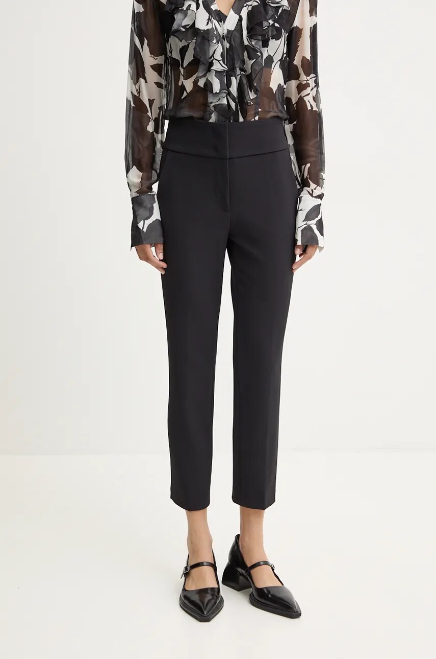 Blugirl Blumarine pantaloni femei, culoarea negru, mulata, high waist, RF4012.T3191