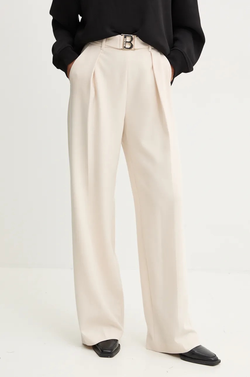 

Панталон Blugirl Blumarine в бежово с широка каройка, с висока талия RF4062.T3190, Бежов