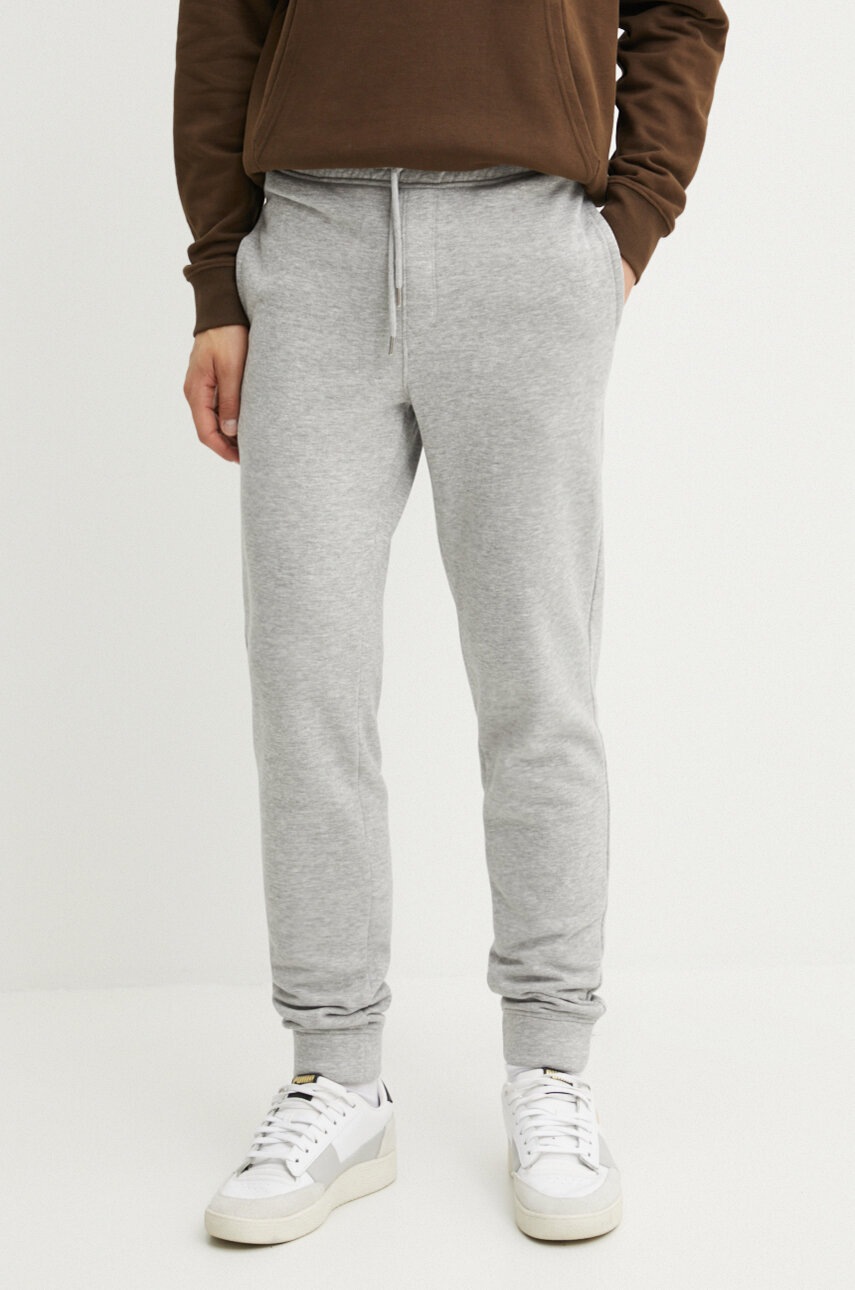 Solid pantaloni de trening culoarea gri, melanj, 21106556-1541011