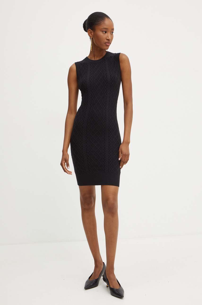 Silvian Heach rochie din amestec de lana MARLIES culoarea negru, mini, mulată, GPA24330VE