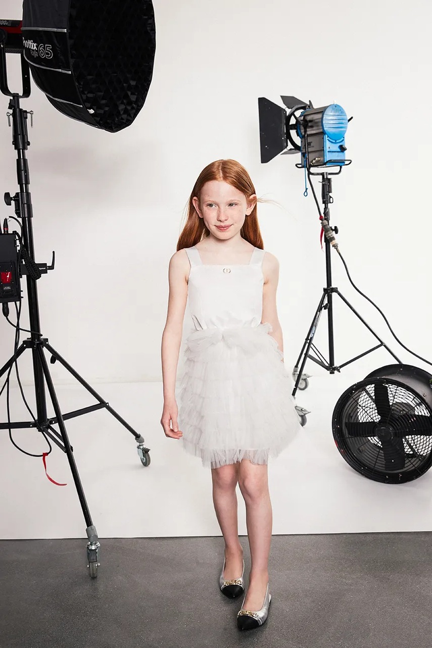 Дитяча сукня Twinset колір білий mini розкльошена 251GJ2QS0 Дитяча сукня Twinset колір білий mini розкльошена 251GJ2QS0