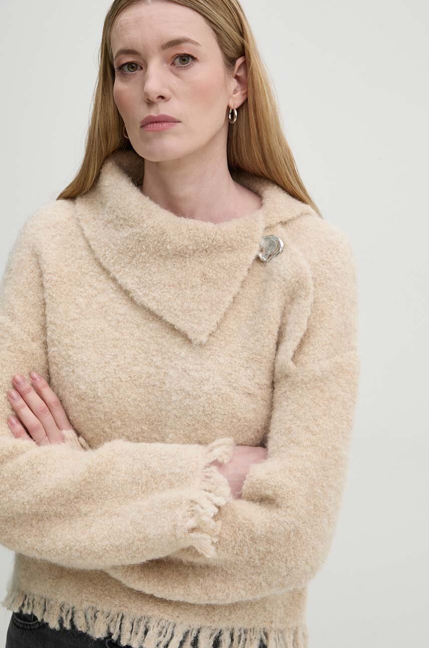 Day Birger et Mikkelsen pulover Gillian - Luxe Boucle femei, culoarea bej, călduros, cu turtleneck, DAY65243486
