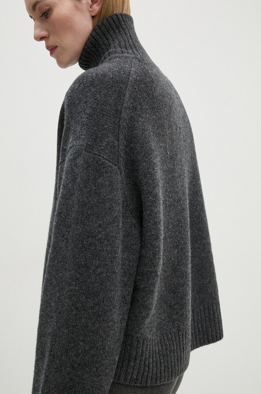 Day Birger et Mikkelsen pulover de lana Kendra - Soft Lamb femei, culoarea gri, cu guler, DAY65243471 Day Birger et Mikkelsen pulover de lana Kendra - Soft Lamb femei, culoarea gri, cu guler, DAY65243471