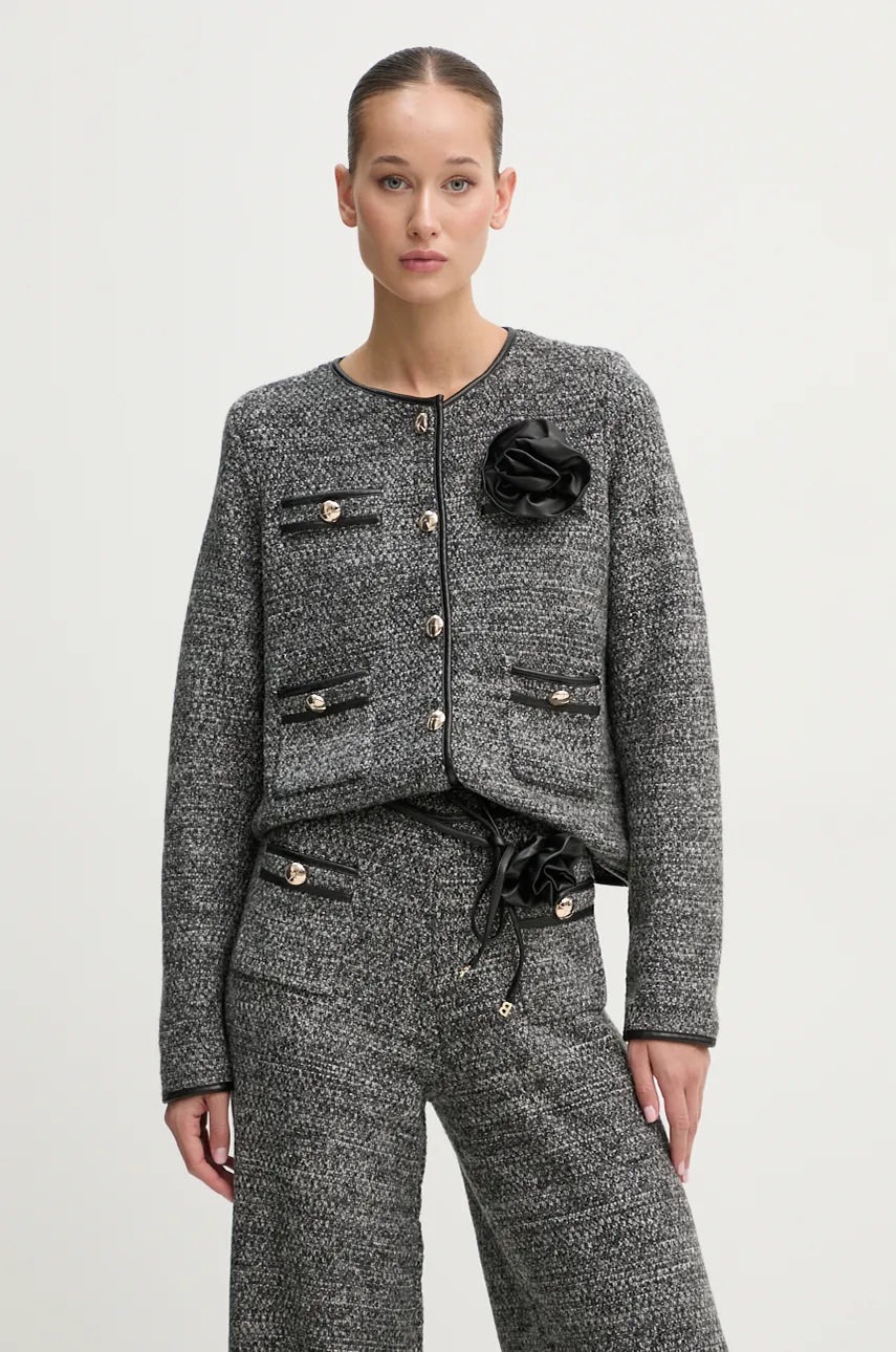 

Сако Blugirl Blumarine в сиво с едно копче с изчистен дизайн RF4142.MA95O, Сив