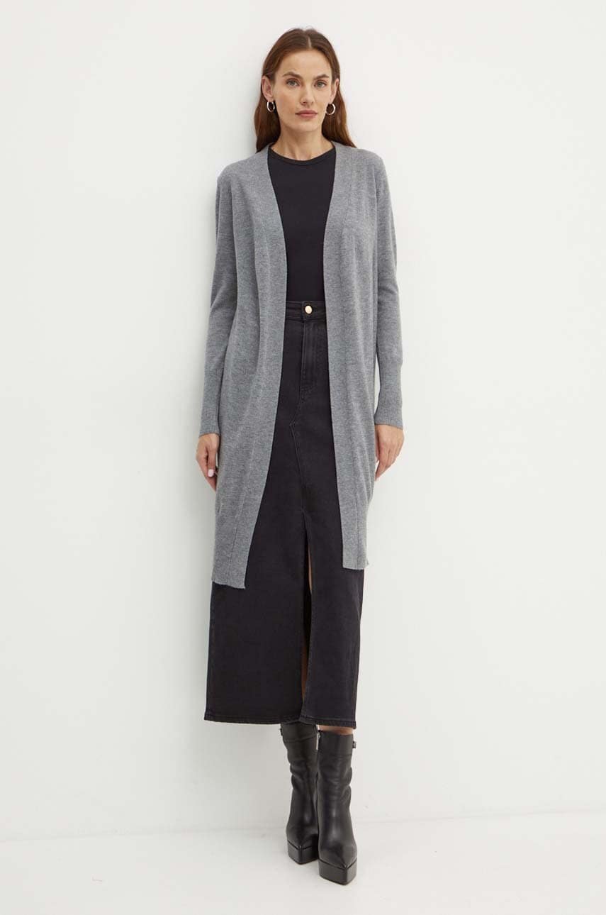 Silvian Heach cardigan LANGE femei, culoarea gri, light, GPA24277CD