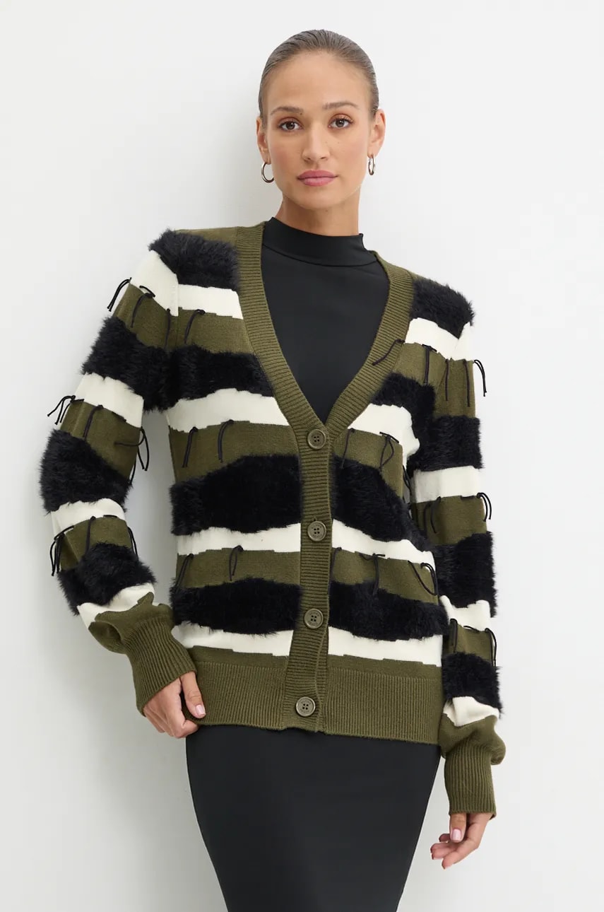 Silvian Heach cardigan MANFRED femei, culoarea verde, light, GPA24078CD Silvian Heach cardigan MANFRED femei, culoarea verde, light, GPA24078CD