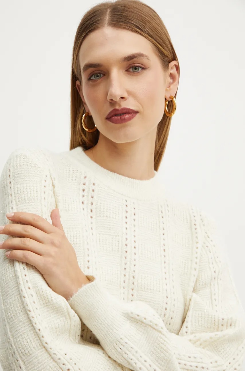 Πουλόβερ Silvian Heach UMOK χρώμα: μπεζ, GPA24251MA φωτογραφία