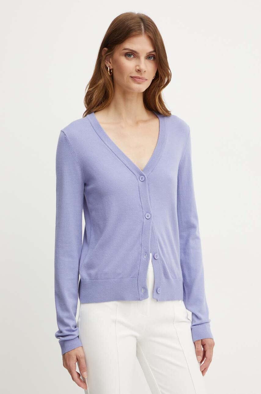 Silvian Heach cardigan MOLES femei, culoarea violet, light, GPA24064CD