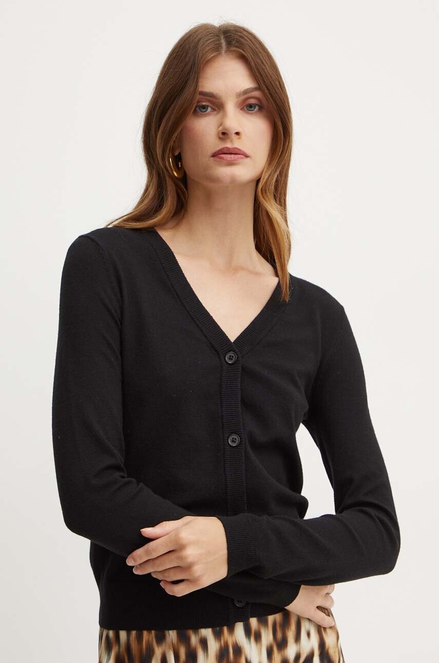 Silvian Heach cardigan MOLES femei, culoarea negru, light, GPA24064CD