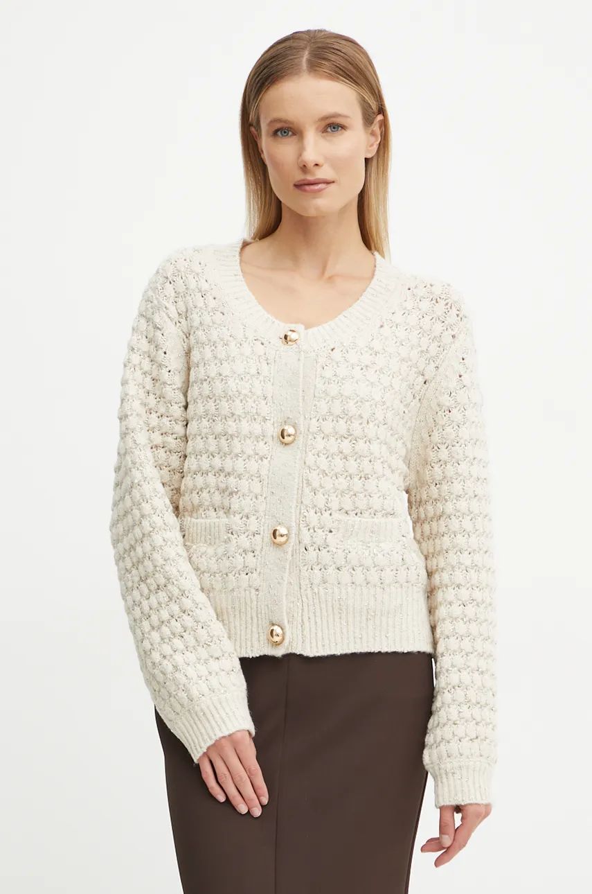 Silvian Heach cardigan SEMBIU femei, culoarea bej, CVA24035CD