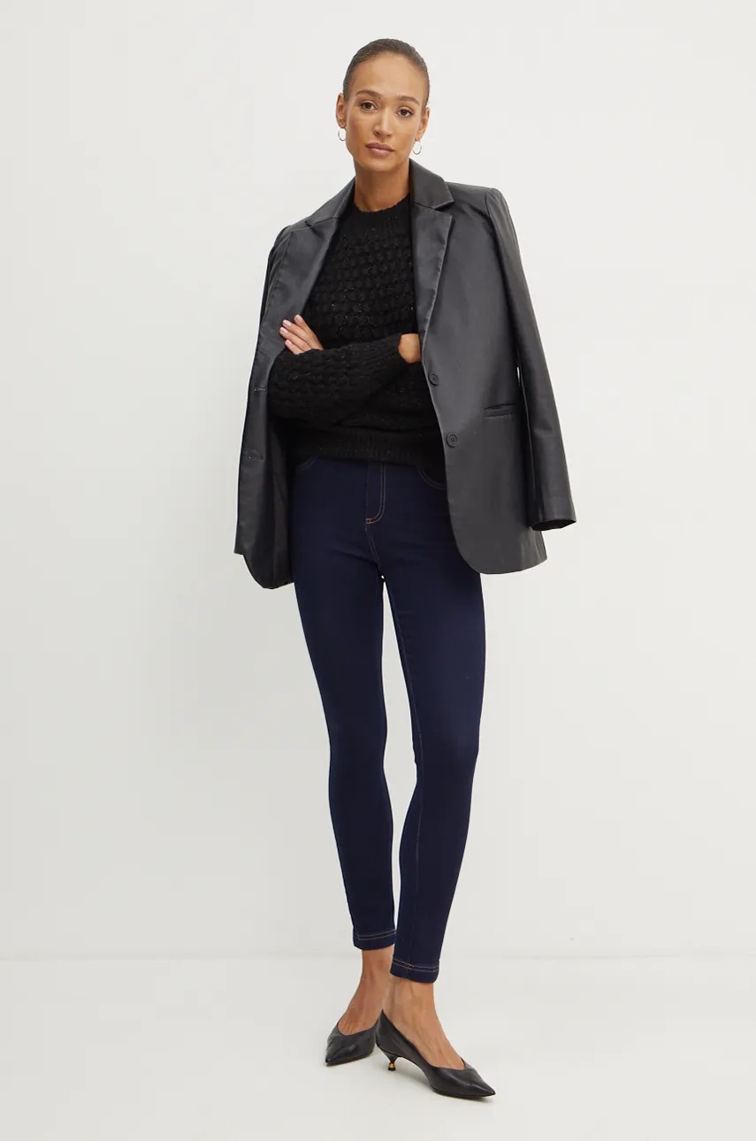 Свитер Silvian Heach TILZI женский цвет чёрный с полугольфом CVA24034MA